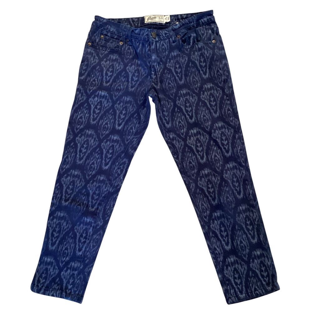 Roots Canada Denim Jeans Capri Damask Pattern Women's Size 25
